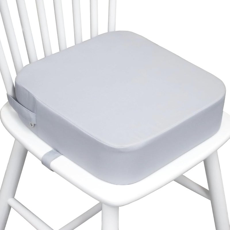 Eiury Toddler Booster Seat for Dining Table, Portable Kids Booster Seat with Safety Buckles Portable Increasing Booster Cushion with Non-Slip Bottom (Light Gray) - Image 1